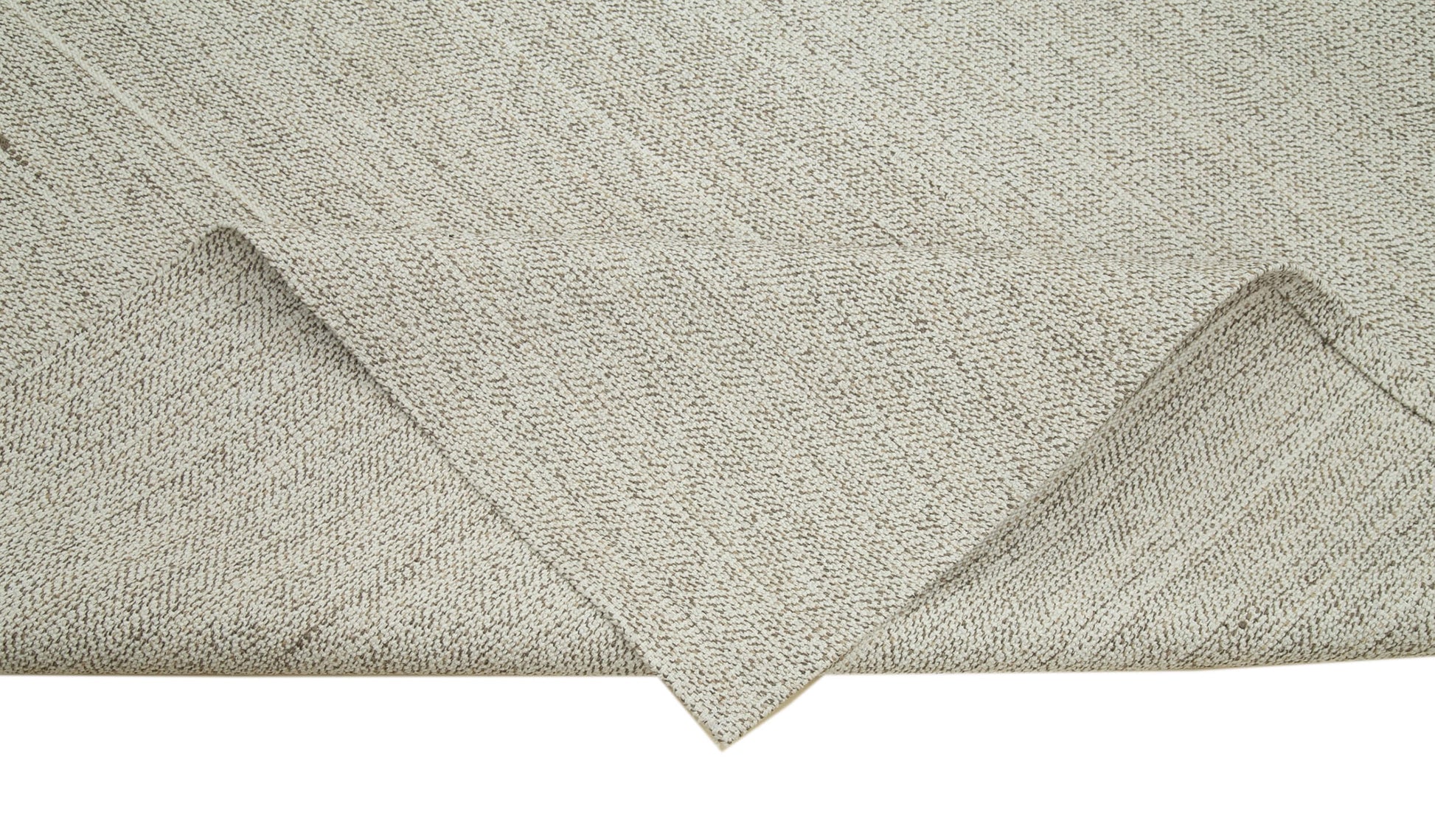 Vintage Flatweave Bej Eskitme Pamuk Yün El Dokuma Halısı 278x304 Agacan