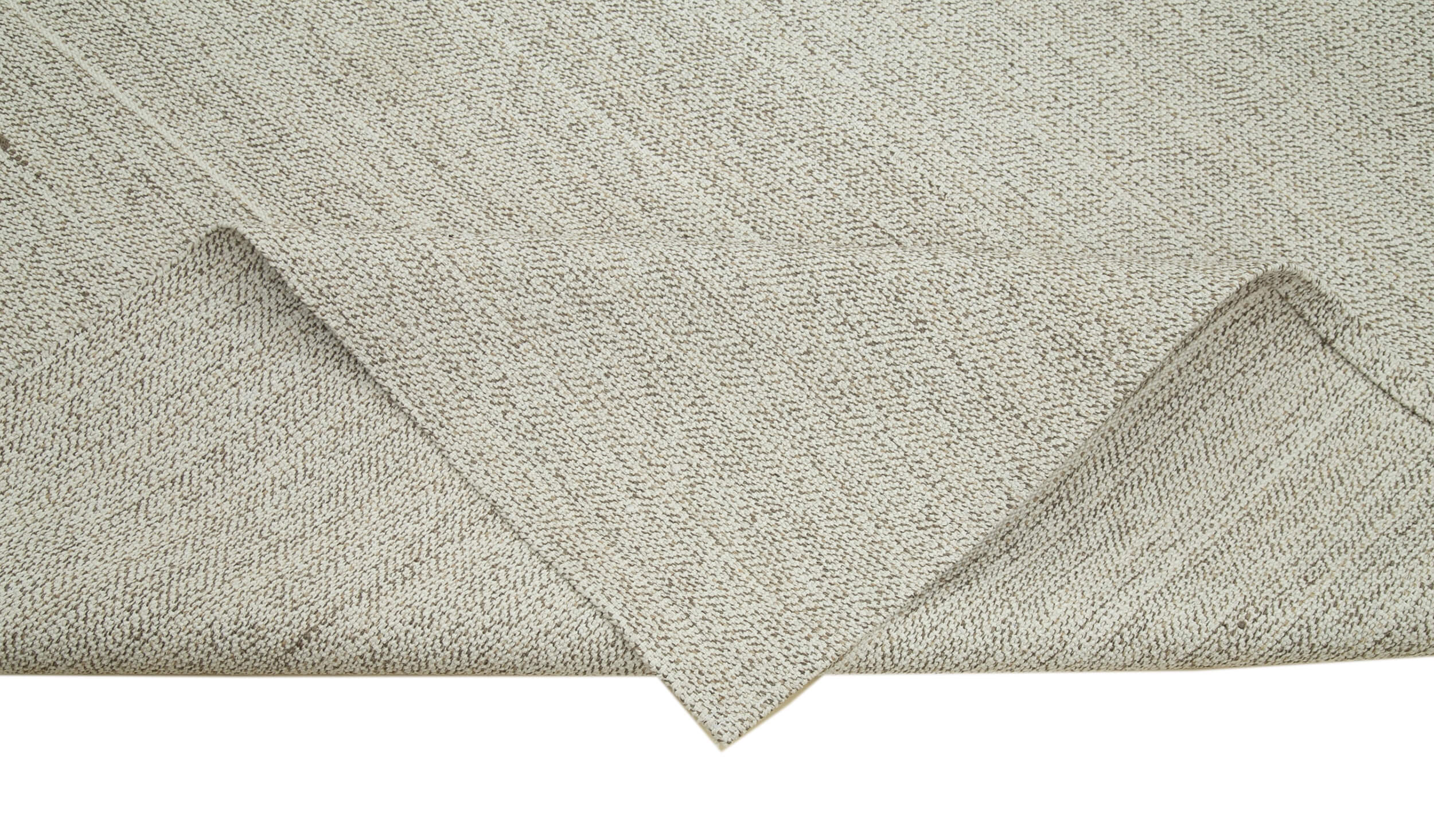 Vintage Flatweave Bej Eskitme Pamuk Yün El Dokuma Halısı 278x304 Agacan