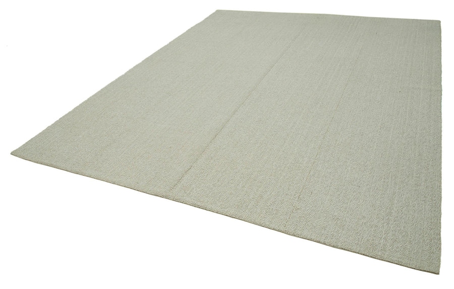 Vintage Flatweave Bej Eskitme Pamuk Yün El Dokuma Halısı 271x338 Agacan