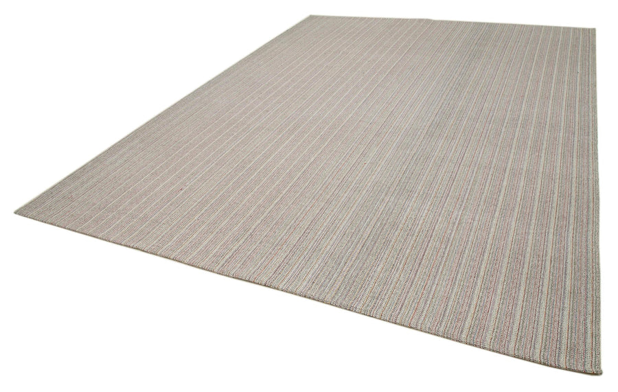 Vintage Flatweave Beyaz Eskitme Pamuk Yün El Dokuma Halısı 285x380 Agacan