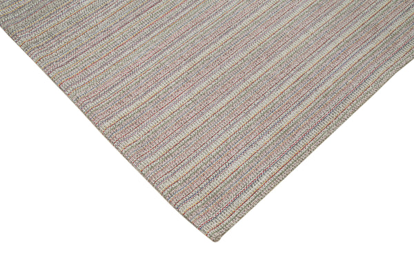 Vintage Flatweave Beyaz Eskitme Pamuk Yün El Dokuma Halısı 285x380 Agacan