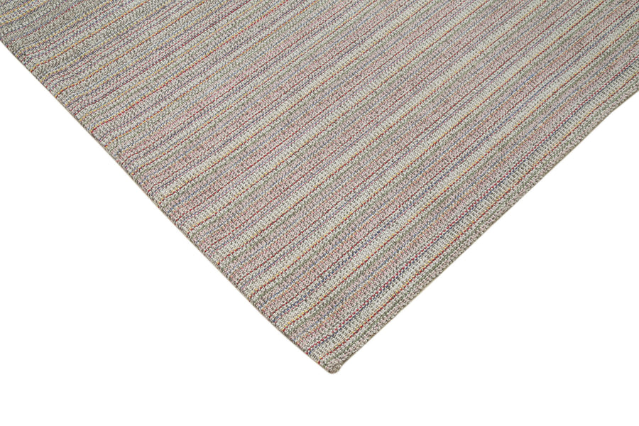 Beiger handgewebter Kelim mit bunten Streifen 285x380 cm – im Flur