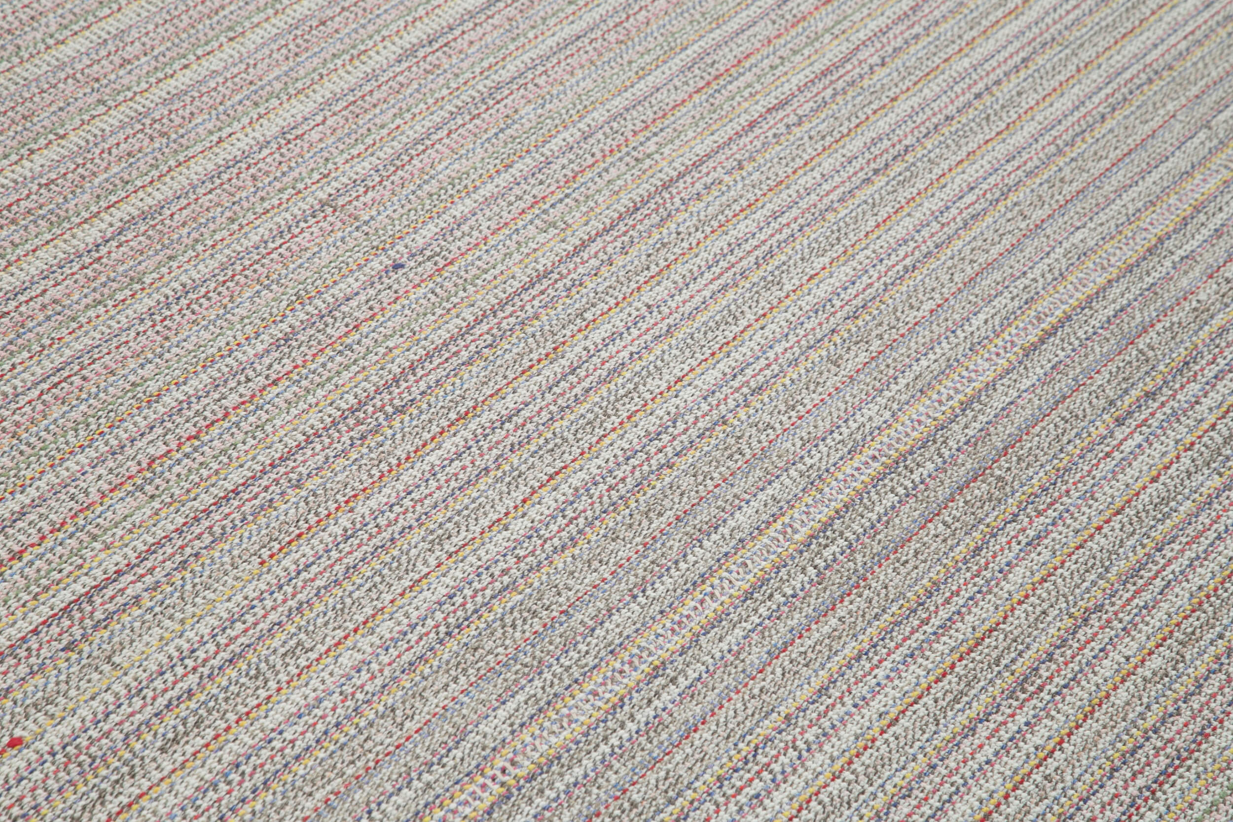 Vintage Flatweave Beyaz Eskitme Pamuk Yün El Dokuma Halısı 285x380 Agacan