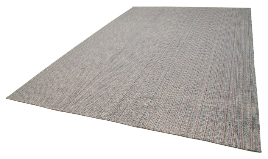 Vintage Flatweave Beyaz Eskitme Pamuk Yün El Dokuma Halısı 290x409 Agacan