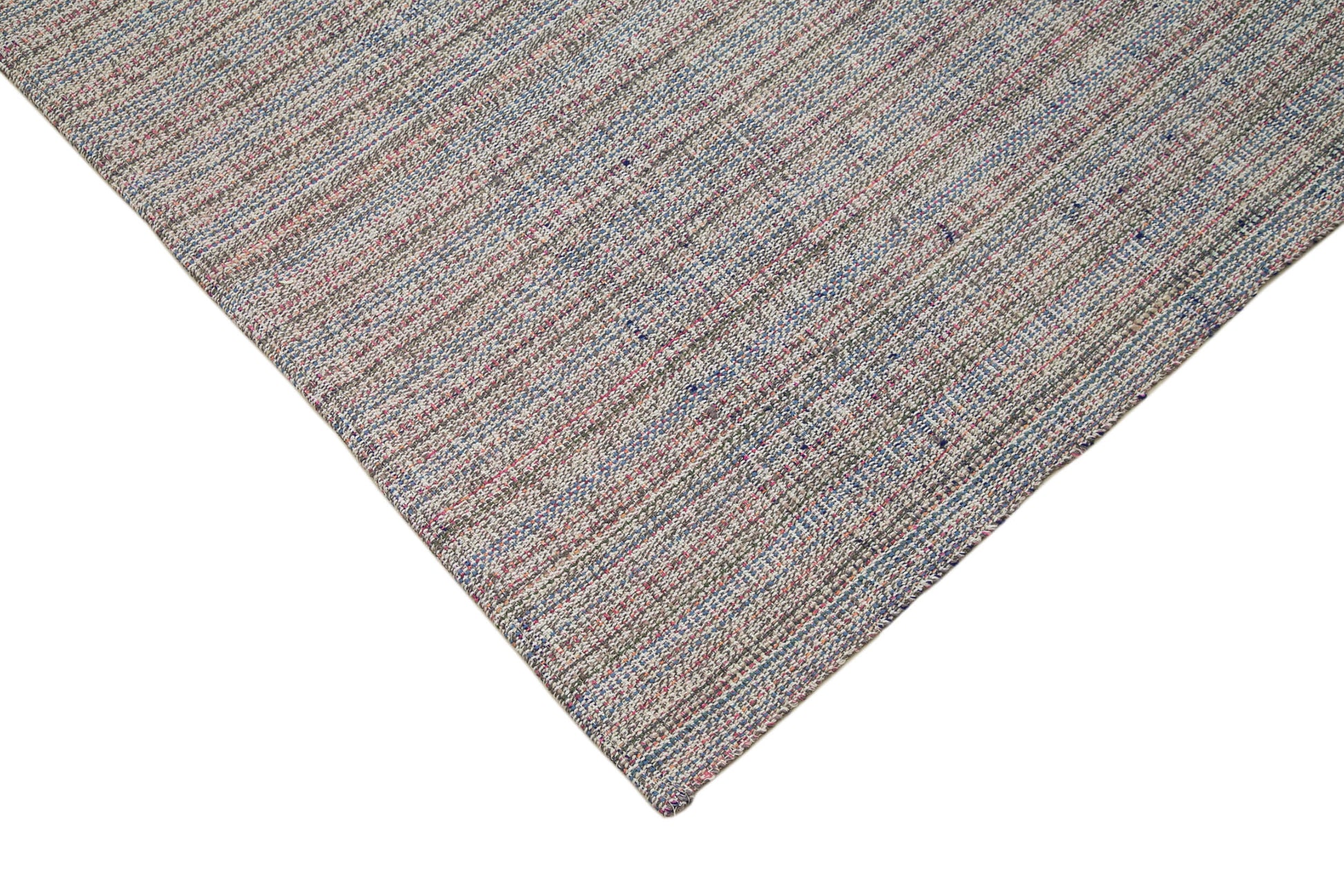 Vintage Flatweave Beyaz Eskitme Pamuk Yün El Dokuma Halısı 290x409 Agacan