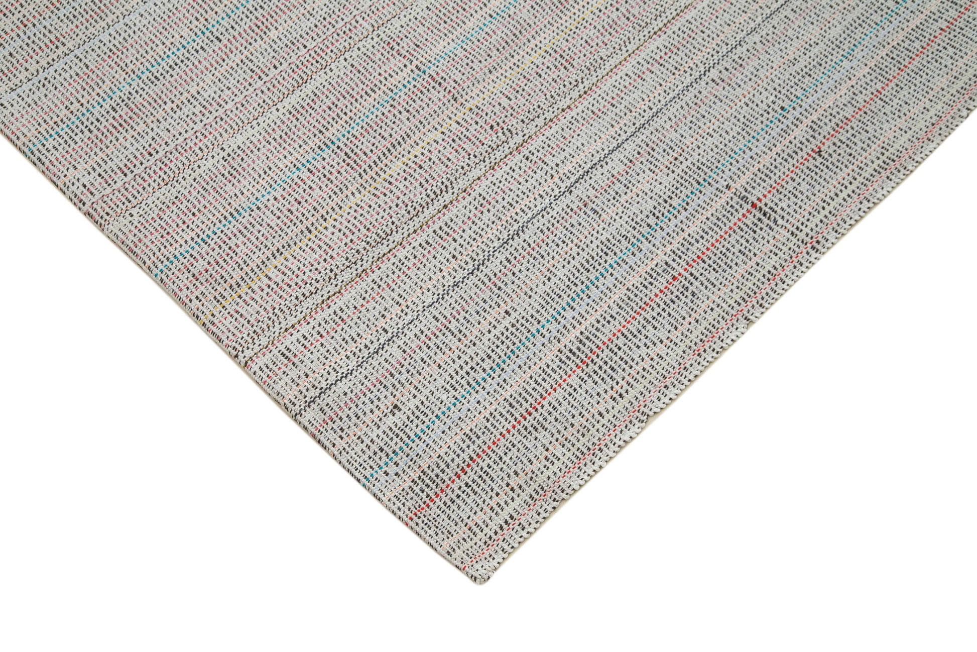 Vintage Flatweave Beyaz Eskitme Pamuk Yün El Dokuma Halısı 305x405 Agacan