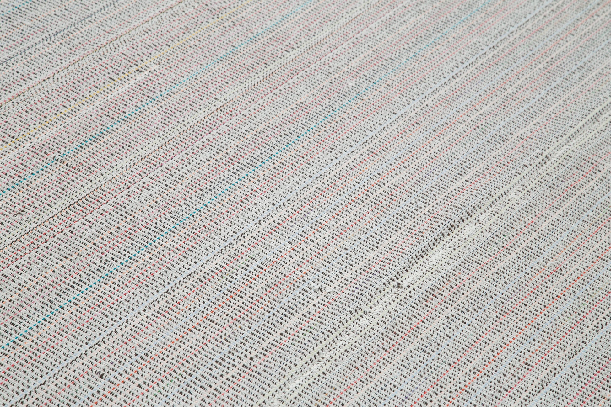 Vintage Flatweave Beyaz Eskitme Pamuk Yün El Dokuma Halısı 305x405 Agacan