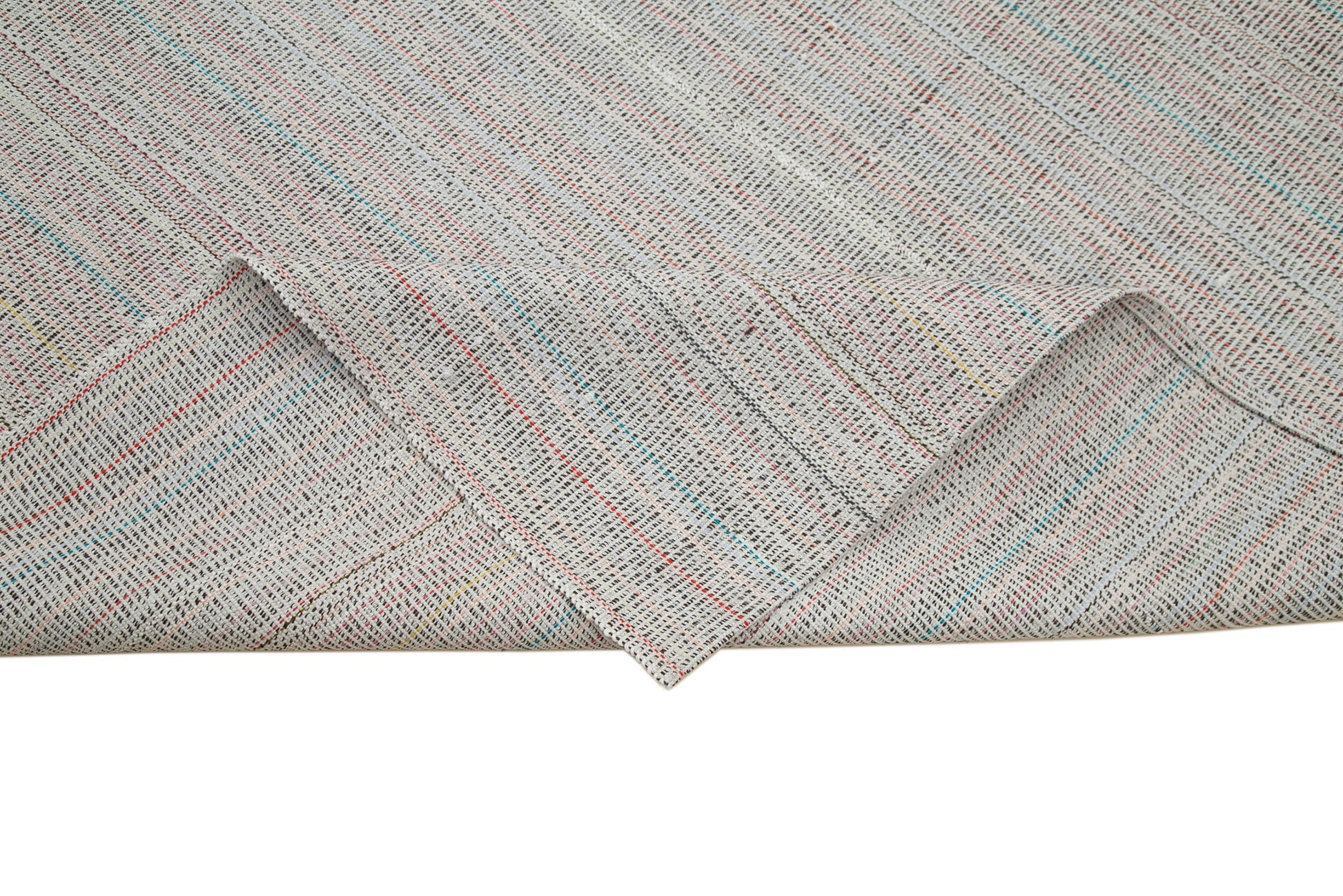 Vintage Flatweave Beyaz Eskitme Pamuk Yün El Dokuma Halısı 305x405 Agacan