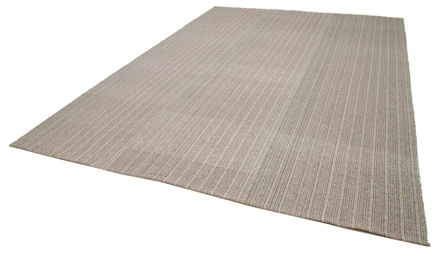 Vintage Flatweave Beyaz Eskitme Pamuk Yün El Dokuma Halısı 285x396 Agacan