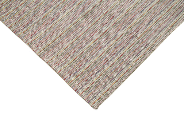 Vintage Flatweave Beyaz Eskitme Pamuk Yün El Dokuma Halısı 285x396 Agacan