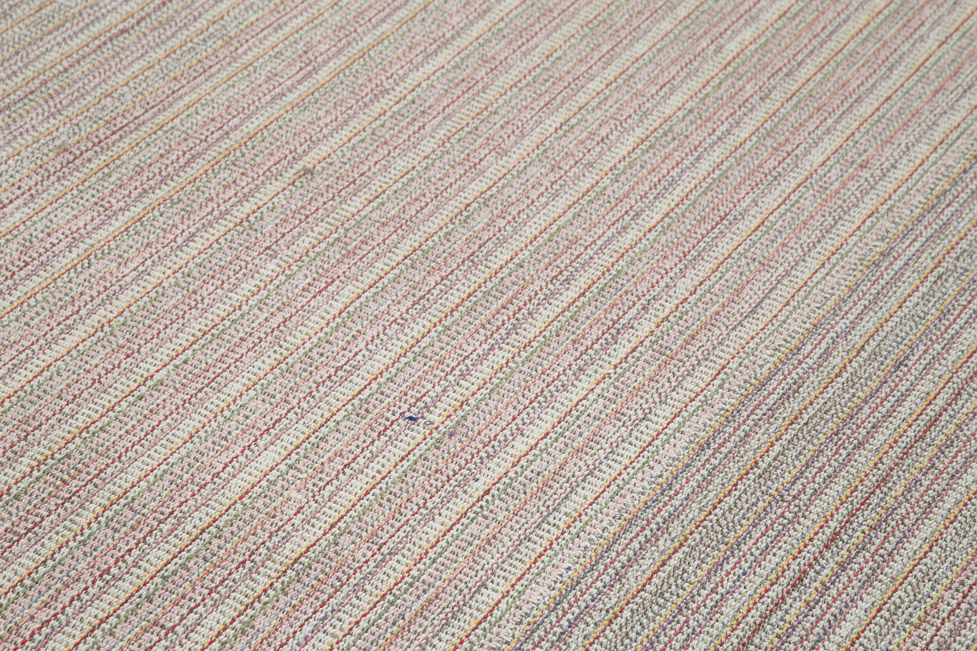 Vintage Flatweave Beyaz Eskitme Pamuk Yün El Dokuma Halısı 285x396 Agacan