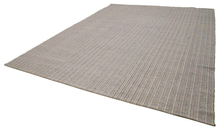 Vintage Flatweave Beyaz Eskitme Pamuk Yün El Dokuma Halısı 320x410 Agacan