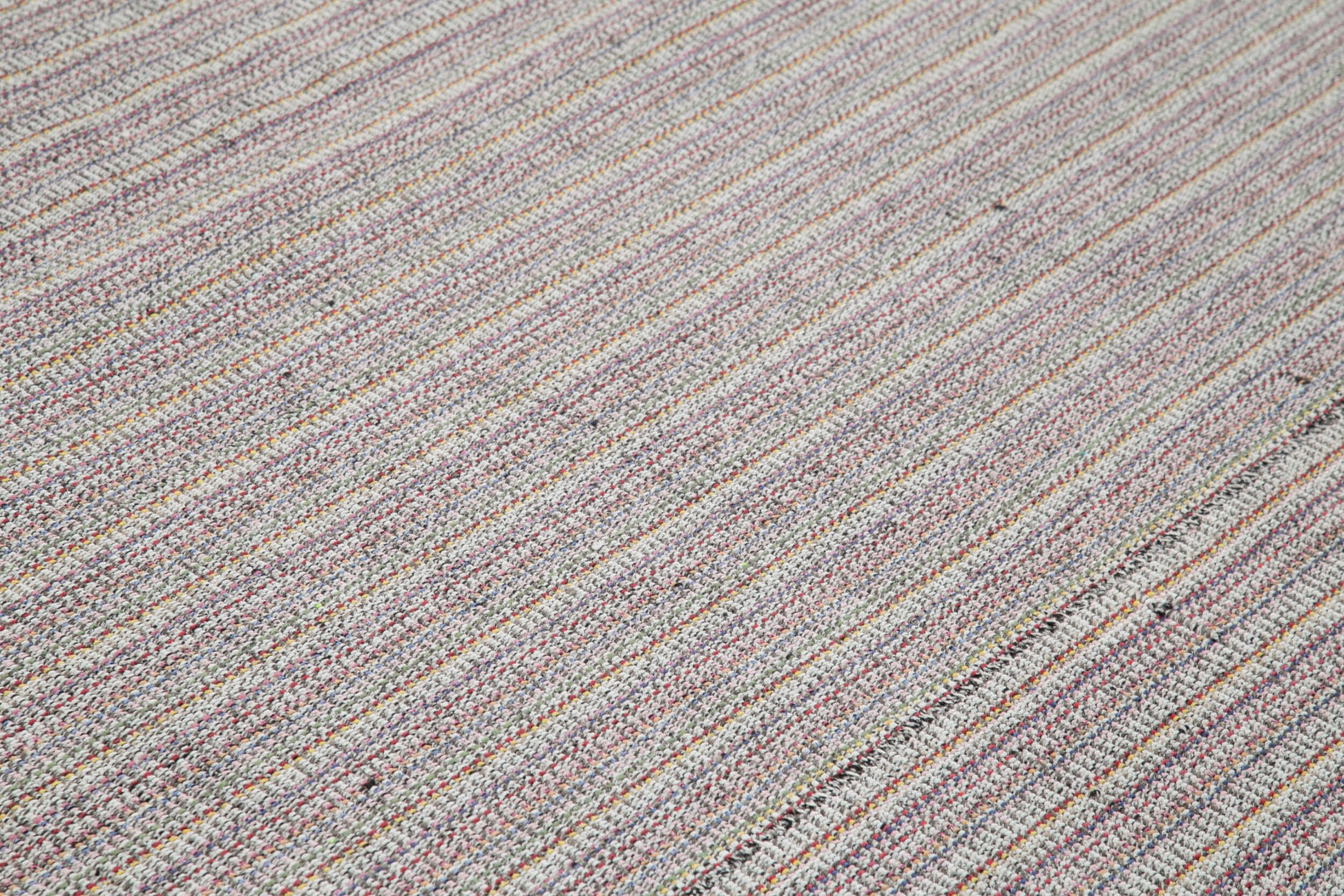 Vintage Flatweave Beyaz Eskitme Pamuk Yün El Dokuma Halısı 320x410 Agacan