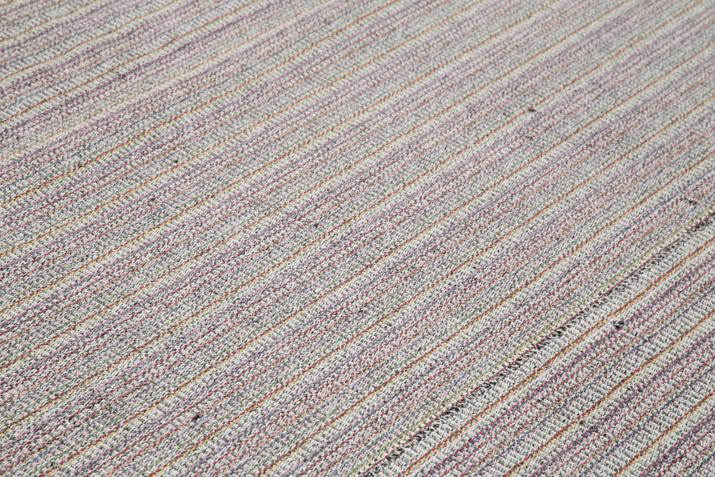 Vintage Flatweave Beyaz Eskitme Pamuk Yün El Dokuma Halısı 320x410 Agacan