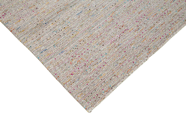 Vintage Flatweave Beyaz Eskitme Pamuk Yün El Dokuma Halısı 312x400 Agacan