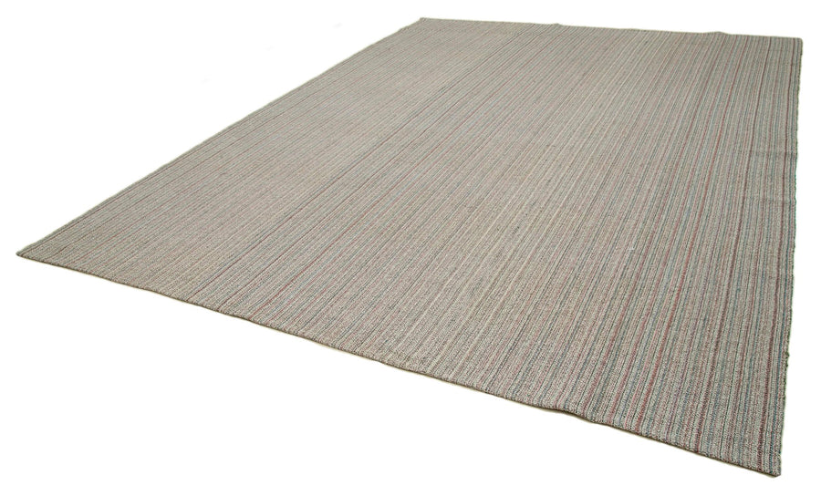 Vintage Flatweave Beyaz Eskitme Pamuk Yün El Dokuma Halısı 310x410 Agacan