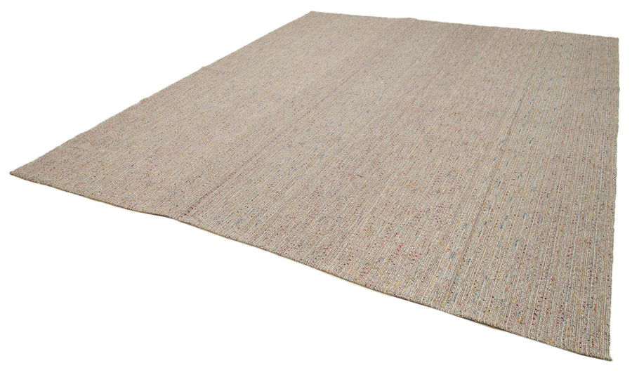 Vintage Flatweave Beyaz Eskitme Pamuk Yün El Dokuma Halısı 316x370 Agacan