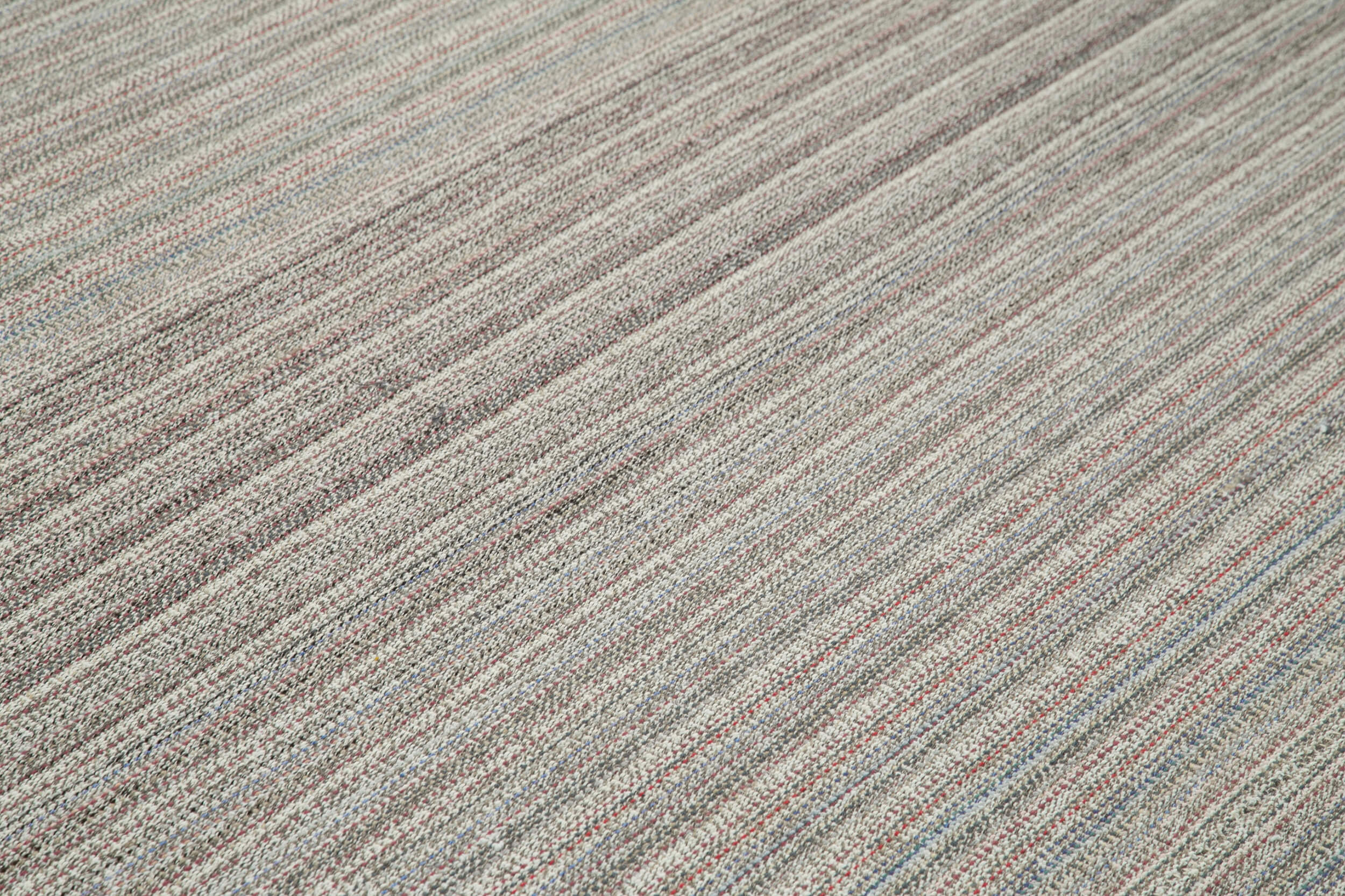 Vintage Flatweave Gri Eskitme Pamuk Yün El Dokuma Halısı 300x416 Agacan