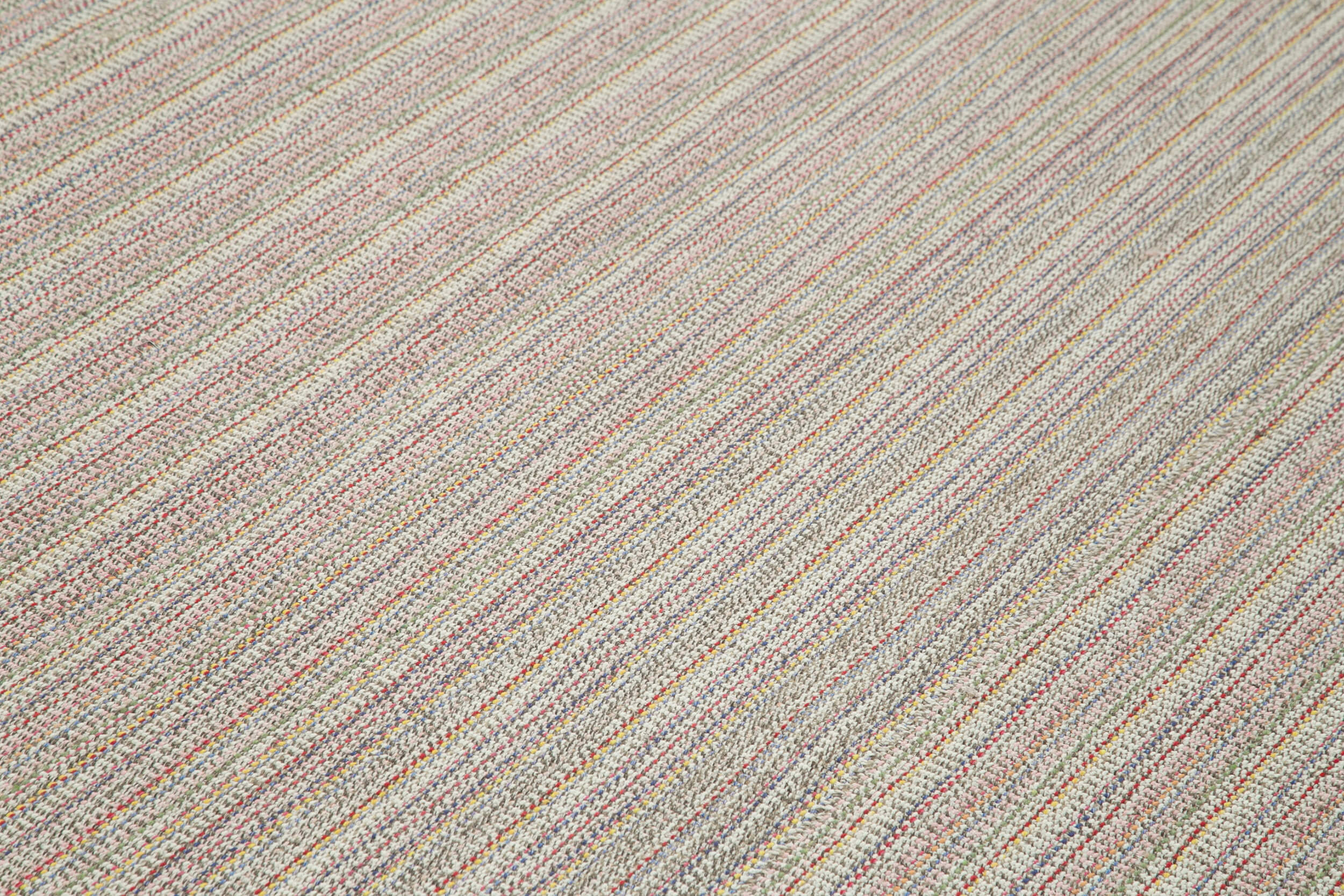 Vintage Flatweave Beyaz Eskitme Pamuk Yün El Dokuma Halısı 285x390 Agacan