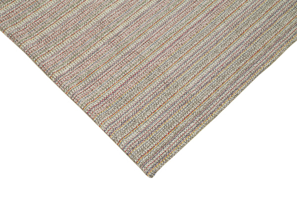 Vintage Flatweave Beyaz Eskitme Pamuk Yün El Dokuma Halısı 285x347 Agacan