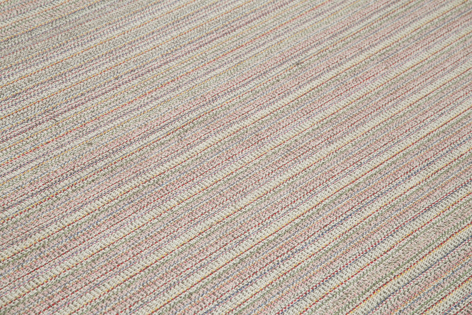 Vintage Flatweave Beyaz Eskitme Pamuk Yün El Dokuma Halısı 285x347 Agacan