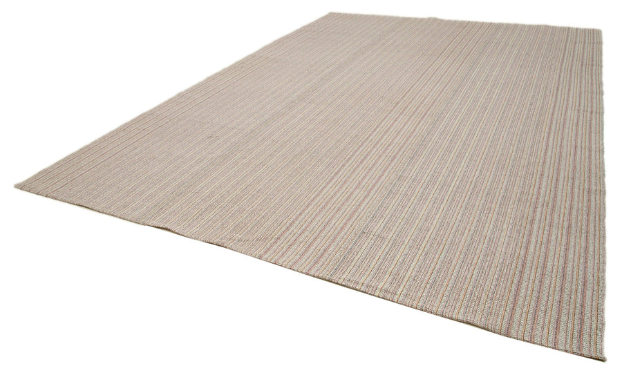 Vintage Flatweave Beyaz Eskitme Pamuk Yün El Dokuma Halısı 316x456 Agacan