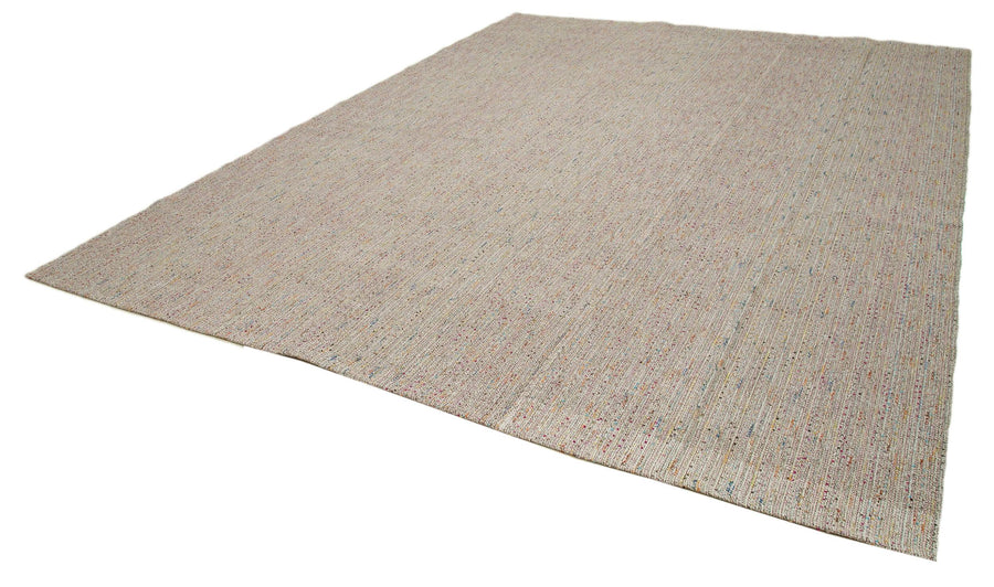 Vintage Flatweave Beyaz Eskitme Pamuk Yün El Dokuma Halısı 318x408 Agacan