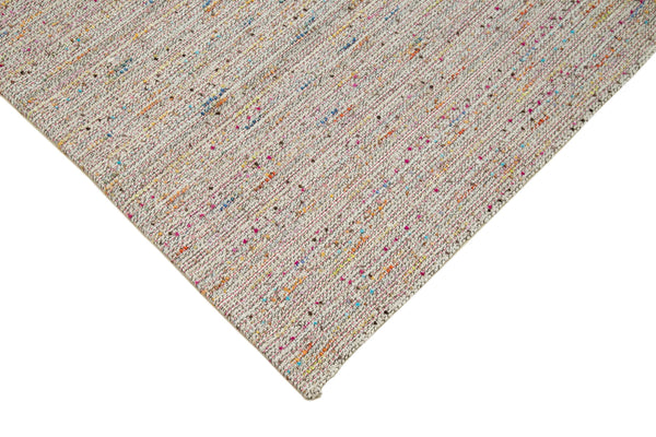 Vintage Flatweave Beyaz Eskitme Pamuk Yün El Dokuma Halısı 312x383 Agacan