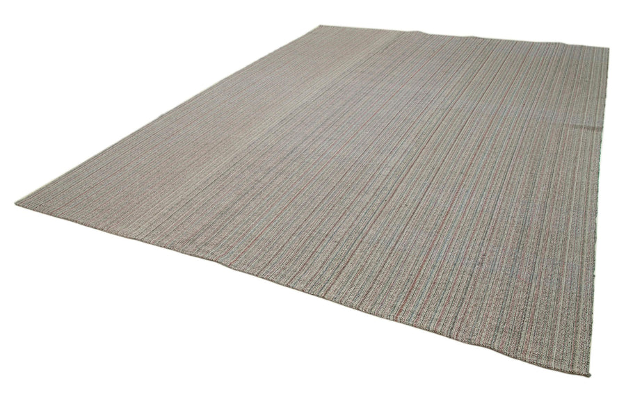 Vintage Flatweave Beyaz Eskitme Pamuk Yün El Dokuma Halısı 307x395 Agacan