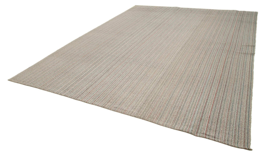 Vintage Flatweave Beyaz Eskitme Pamuk Yün El Dokuma Halısı 310x402 Agacan