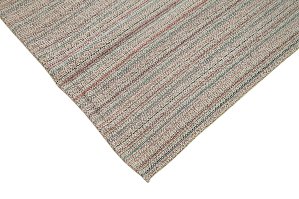 Vintage Flatweave Beyaz Eskitme Pamuk Yün El Dokuma Halısı 310x402 Agacan