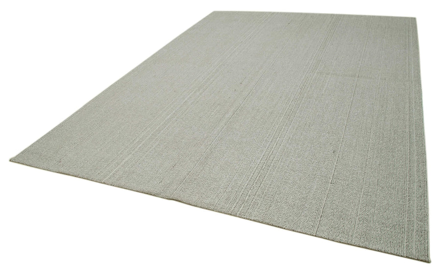 Vintage Flatweave Bej Eskitme Pamuk Yün El Dokuma Halısı 274x375 Agacan