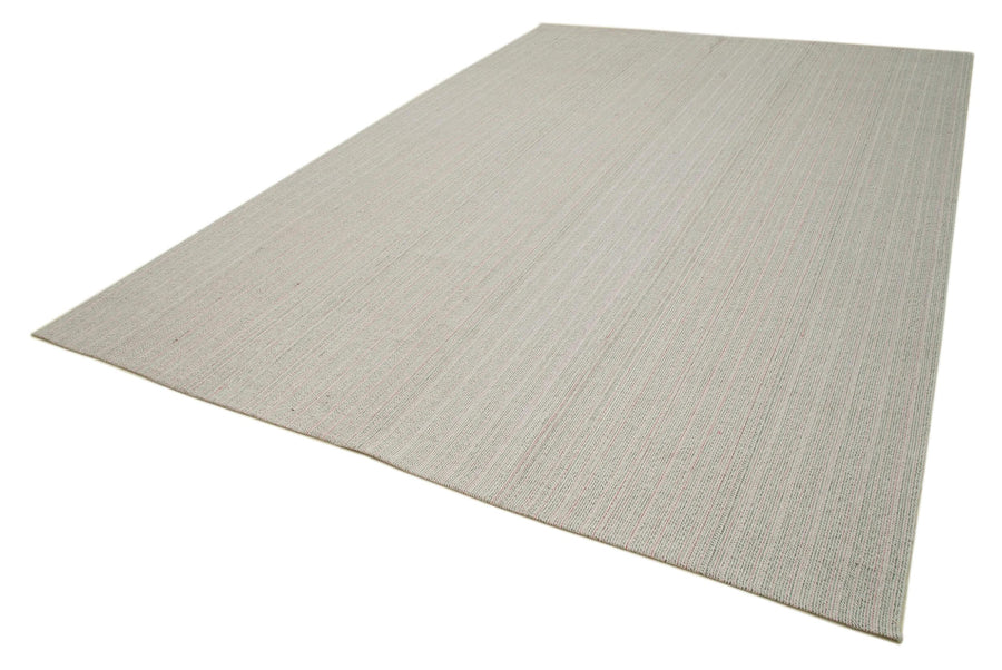 Vintage Flatweave Bej Eskitme Pamuk Yün El Dokuma Halısı 270x396 Agacan