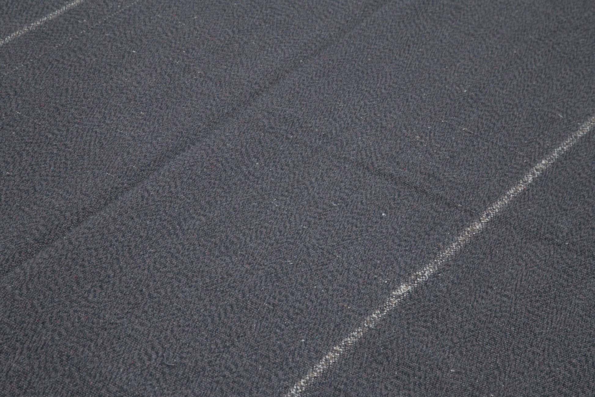 Vintage Flatweave Gri Eskitme Pamuk Yün El Dokuma Halısı 275x363 Agacan