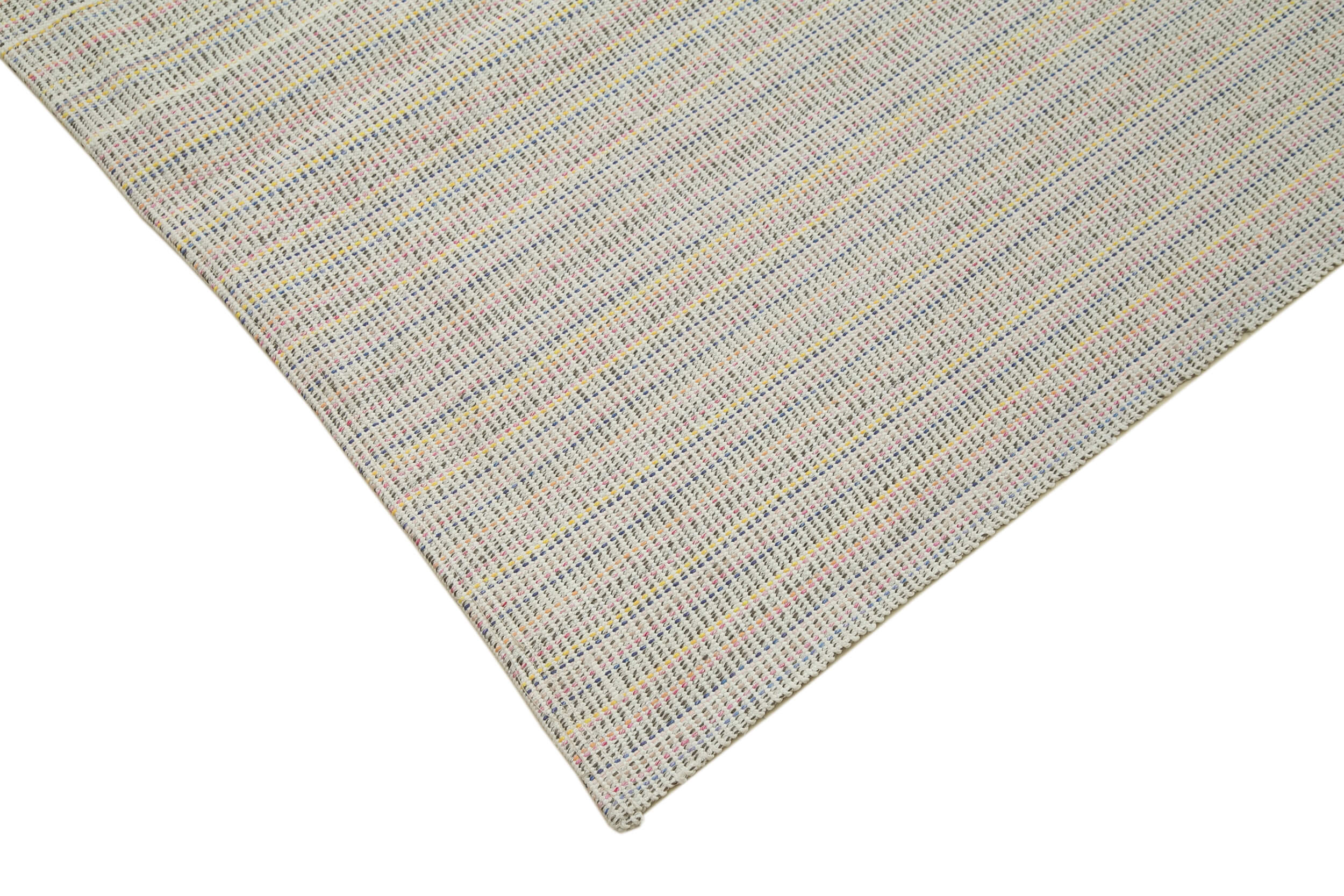 Vintage Flatweave Bej Eskitme Pamuk Yün El Dokuma Halısı 307x415 Agacan