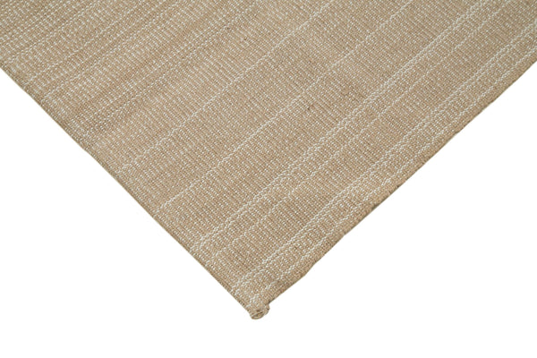 Vintage Flatweave Kahverengi Eskitme Pamuk Yün El Dokuma Halısı 283x323 Agacan