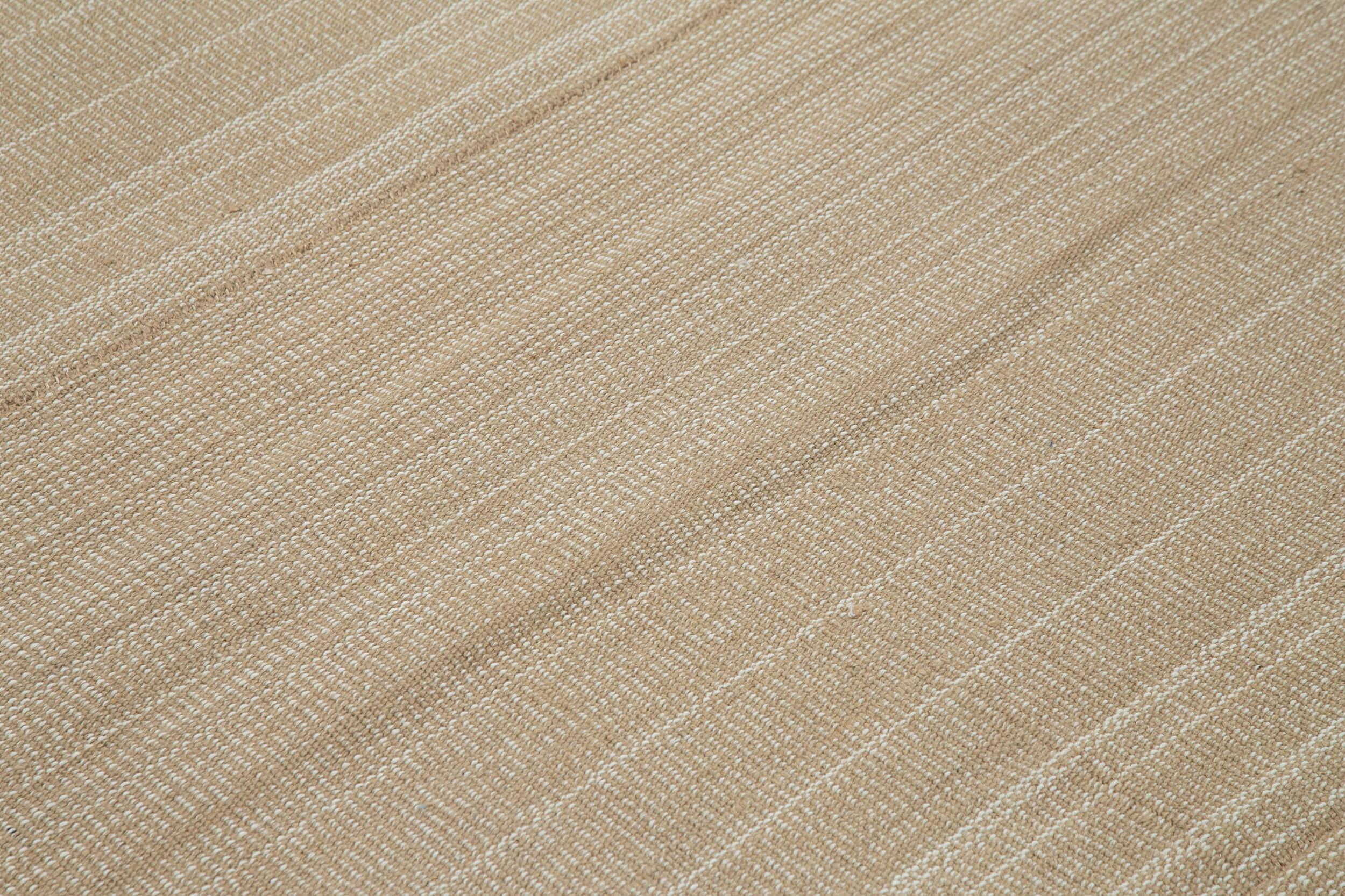 Vintage Flatweave Kahverengi Eskitme Pamuk Yün El Dokuma Halısı 283x323 Agacan