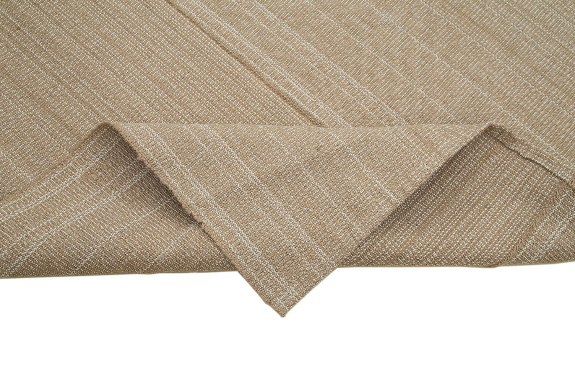 Vintage Flatweave Kahverengi Eskitme Pamuk Yün El Dokuma Halısı 283x323 Agacan