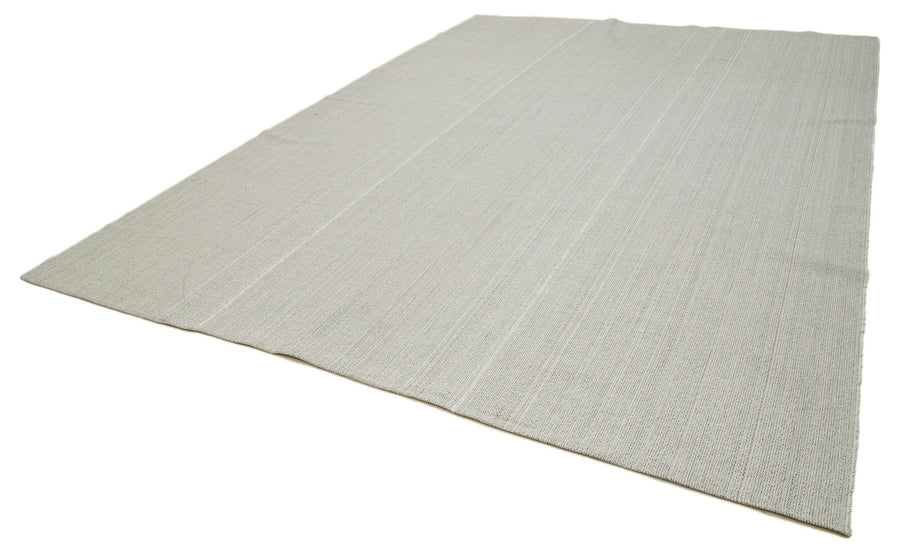 Vintage Flatweave Bej Eskitme Pamuk Yün El Dokuma Halısı 303x418 Agacan