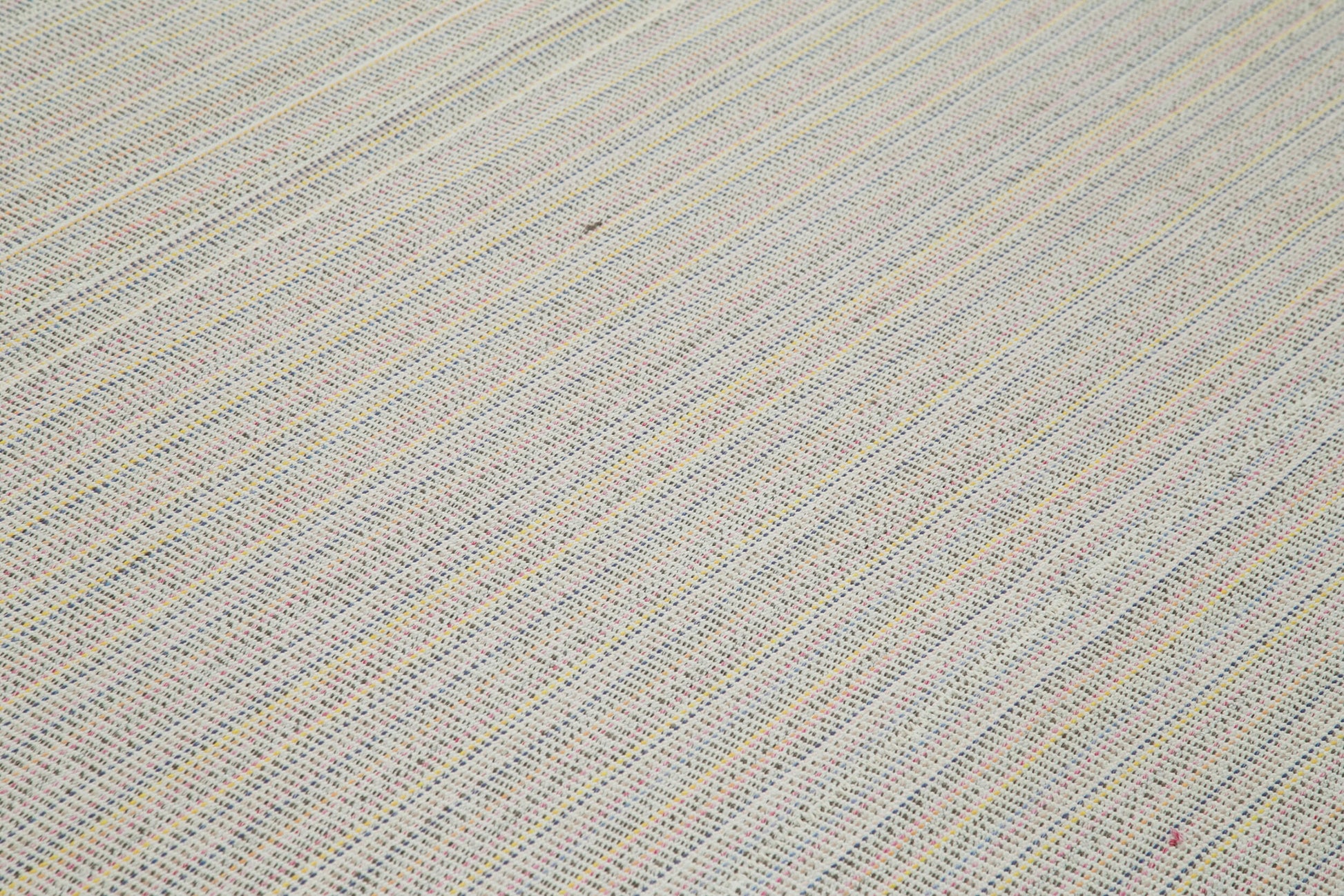 Vintage Flatweave Bej Eskitme Pamuk Yün El Dokuma Halısı 307x407 Agacan