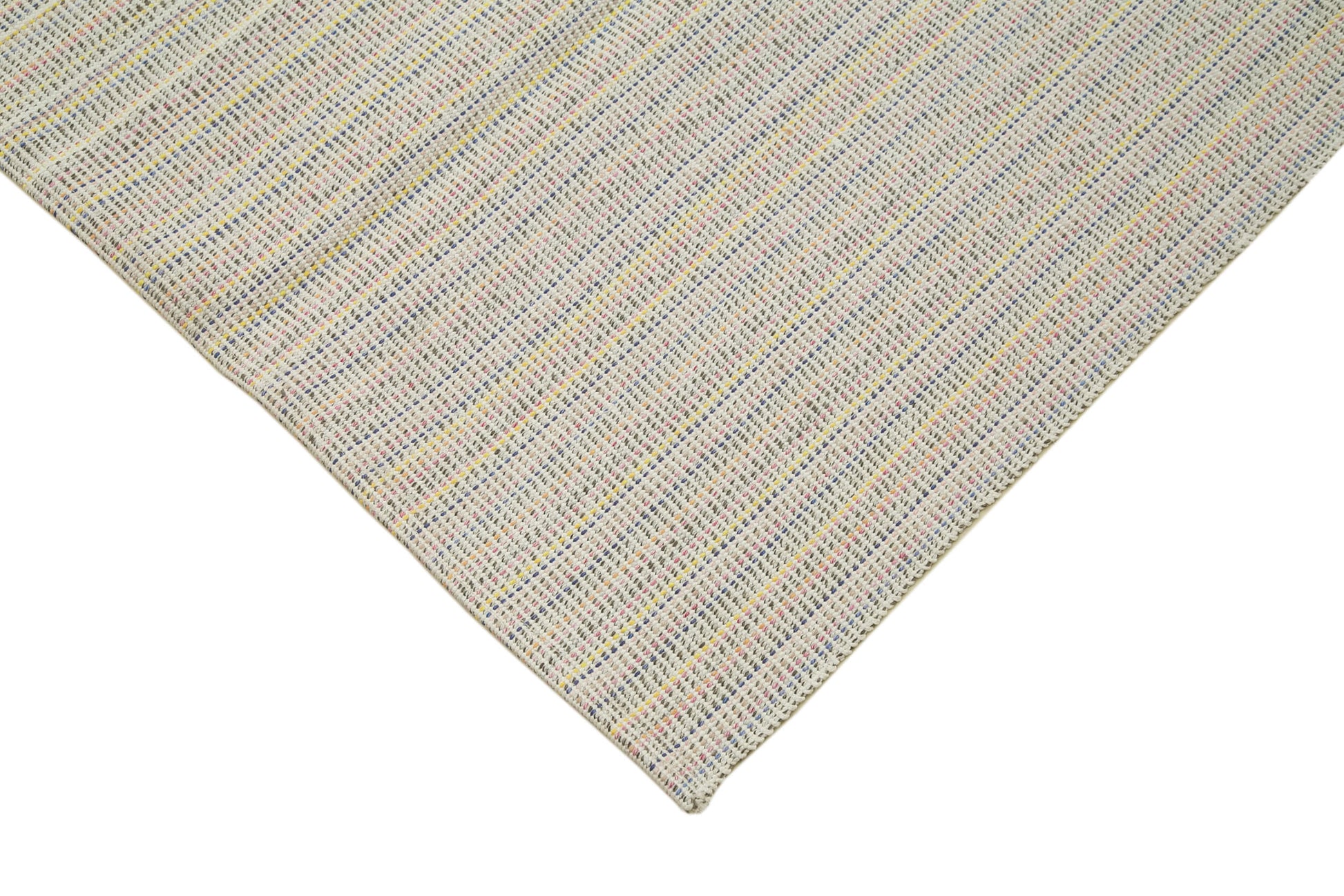 Vintage Flatweave Bej Eskitme Pamuk Yün El Dokuma Halısı 308x410 Agacan