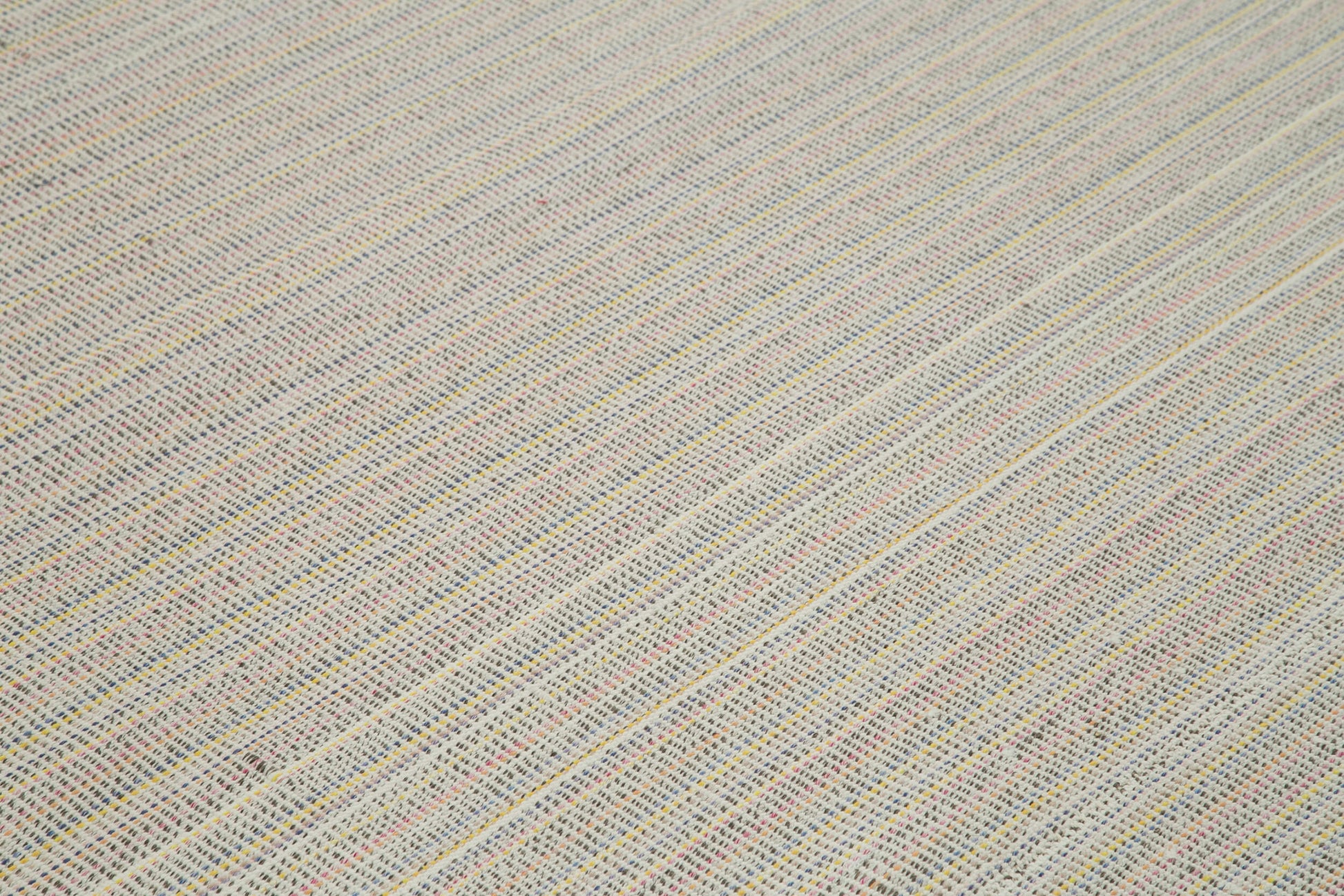 Vintage Flatweave Bej Eskitme Pamuk Yün El Dokuma Halısı 308x410 Agacan