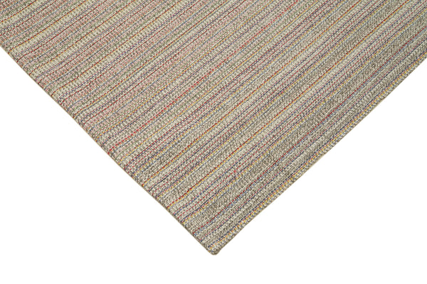 Vintage Flatweave Beyaz Eskitme Pamuk Yün El Dokuma Halısı 287x378 Agacan