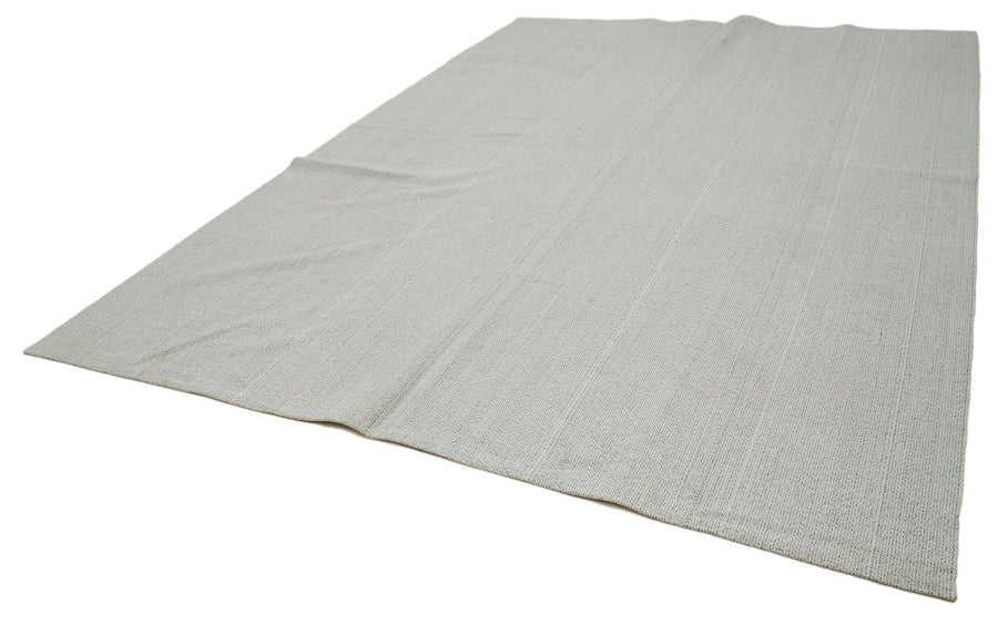 Vintage Flatweave Bej Eskitme Pamuk Yün El Dokuma Halısı 270x375 Agacan