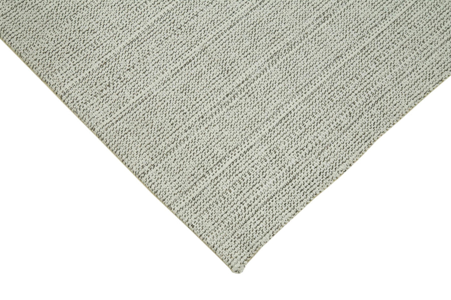 Handgewebter Kelim Läufer in Hellgrau uni 102x236 cm – im Flur