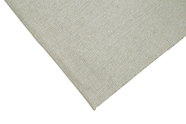 Vintage Flatweave Bej Eskitme Pamuk Yün El Dokuma Halısı 106x410 Agacan