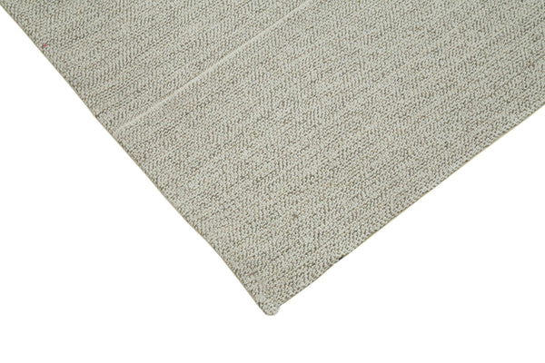 Vintage Flatweave Bej Eskitme Pamuk Yün El Dokuma Halısı 187x303 Agacan