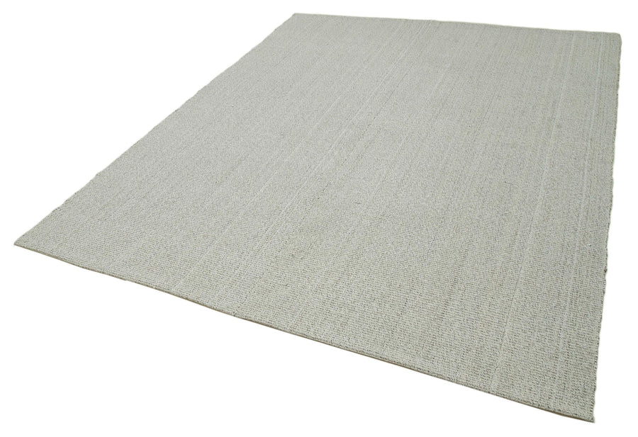 Vintage Flatweave Bej Eskitme Pamuk Yün El Dokuma Halısı 215x280 Agacan