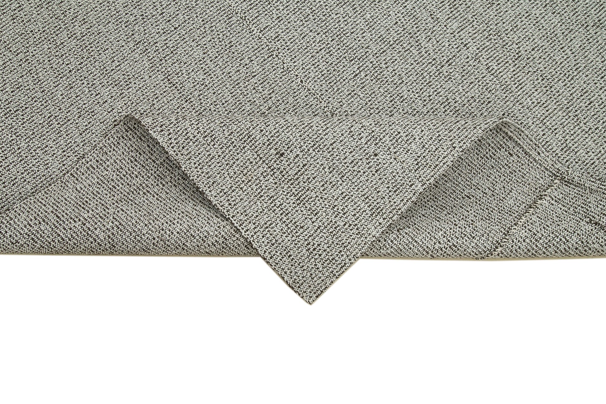 Vintage Flatweave Gri Eskitme Pamuk Yün El Dokuma Halısı 196x273 Agacan