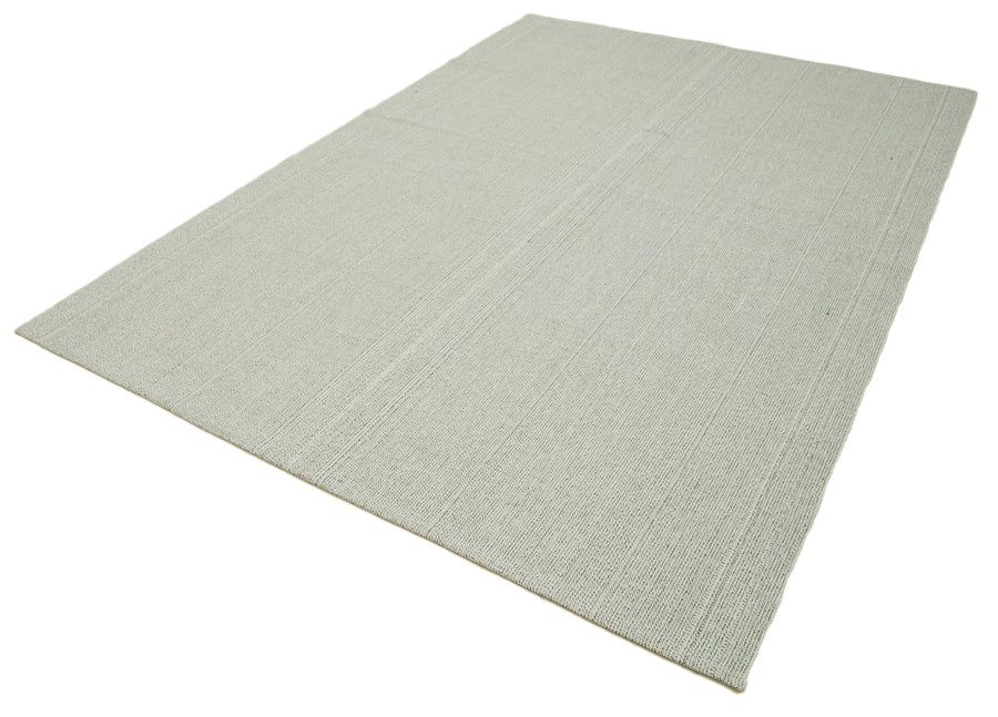 Vintage Flatweave Bej Eskitme Pamuk Yün El Dokuma Halısı 203x294 Agacan